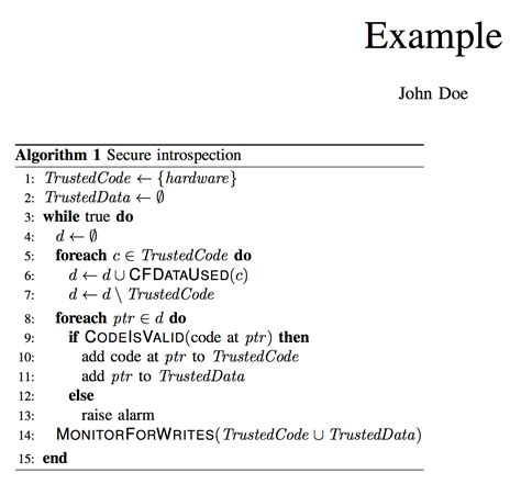 , all in typewriter font) so that constructs such as loops or conditionals are visually separated from other text. . Latex for loop algorithm